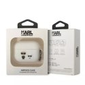 Karl Lagerfeld Etui ochronne na słuchawki Karl Lagerfeld KLACAPSILKCW do Apple AirPods Pro cover biały/white Silicone Karl & Choupette