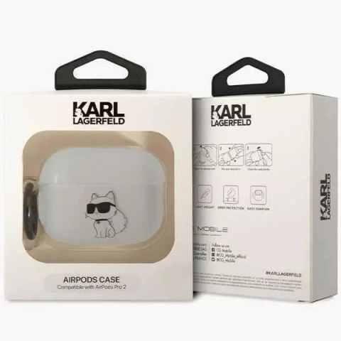 Karl Lagerfeld Etui ochronne na słuchawki Karl Lagerfeld KLAP2HNCHTCT do Apple AirPods Pro 2 cover transparent Ikonik Choupette Karl Lagerfeld Etui ochronne na słuchawki Karl Lagerfeld KLAP2HNCHTCT do Apple AirPods Pro 2 cover transparent Ikonik Choupette