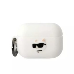 Karl Lagerfeld Etui ochronne na słuchawki Karl Lagerfeld KLAP2RUNCHH do Apple AirPods Pro 2 cover biały/white Silicone Choupette Head 3D