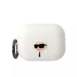 Karl Lagerfeld Etui ochronne na słuchawki Karl Lagerfeld KLAP2RUNIKH do Apple AirPods Pro 2 cover biały/white Silicone Karl Head 3D
