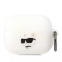 Karl Lagerfeld Etui ochronne na słuchawki Karl Lagerfeld KLAPRUNCHH do Apple AirPods Pro cover biały/white Silicone Choupette Head 3D