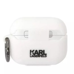 Karl Lagerfeld Etui ochronne na słuchawki Karl Lagerfeld KLAPRUNCHH do Apple AirPods Pro cover biały/white Silicone Choupette Head 3D
