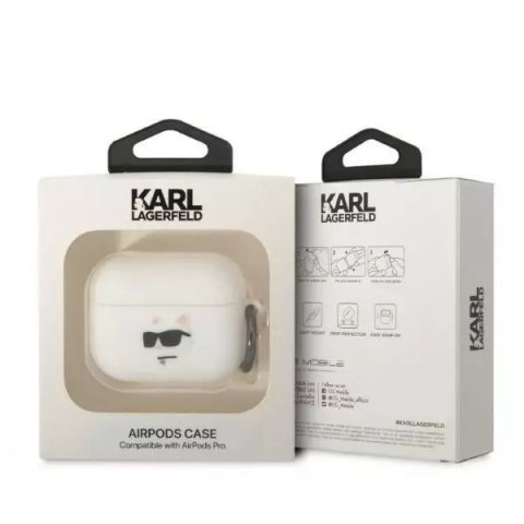 Karl Lagerfeld Etui ochronne na słuchawki Karl Lagerfeld KLAPRUNCHH do Apple AirPods Pro cover biały/white Silicone Choupette Head 3D Karl Lagerfeld Etui ochronne na słuchawki Karl Lagerfeld KLAPRUNCHH do Apple AirPods Pro cover biały/white Silicone Choupette Head 3D