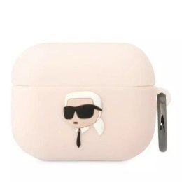 Karl Lagerfeld Etui ochronne na słuchawki Karl Lagerfeld KLAPRUNIKP do Apple AirPods Pro cover różowy/pink Silicone Karl Head 3D