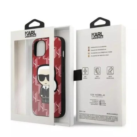 Karl Lagerfeld Etui ochronne na telefon Karl Lagerfeld KLHCP13MPMNIKPI do Apple iPhone 13 6,1" hardcase czerwony/red Monogram Ikonik Patch Karl Lagerfeld Etui ochronne na telefon Karl Lagerfeld KLHCP13MPMNIKPI do Apple iPhone 13 6,1" hardcase czerwony/red Monogram Ikonik Patch