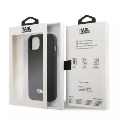 Karl Lagerfeld Etui ochronne na telefon Karl Lagerfeld KLHCP13MSFMP2K do Apple iPhone 13 6,1" hardcase czarny/black Saffiano Plaque Karl Lagerfeld Etui ochronne na telefon Karl Lagerfeld KLHCP13MSFMP2K do Apple iPhone 13 6,1" hardcase czarny/black Saffiano Plaque