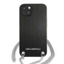 Karl Lagerfeld Etui ochronne na telefon Karl Lagerfeld KLHCP13SPMK do Apple iPhone 13 Mini 5,4" hardcase czarny/black Leather Textured and Chai