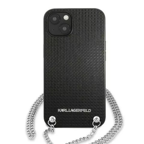 Karl Lagerfeld Etui ochronne na telefon Karl Lagerfeld KLHCP13SPMK do Apple iPhone 13 Mini 5,4" hardcase czarny/black Leather Textured and Chai Karl Lagerfeld Etui ochronne na telefon Karl Lagerfeld KLHCP13SPMK do Apple iPhone 13 Mini 5,4" hardcase czarny/black Leather Textured and Chai