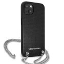 Karl Lagerfeld Etui ochronne na telefon Karl Lagerfeld KLHCP13SPMK do Apple iPhone 13 Mini 5,4" hardcase czarny/black Leather Textured and Chai
