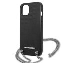 Karl Lagerfeld Etui ochronne na telefon Karl Lagerfeld KLHCP13SPMK do Apple iPhone 13 Mini 5,4" hardcase czarny/black Leather Textured and Chai