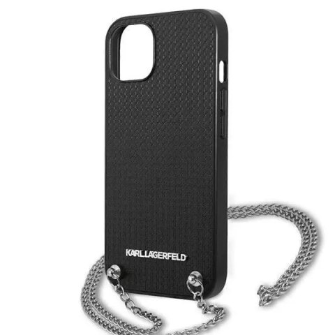Karl Lagerfeld Etui ochronne na telefon Karl Lagerfeld KLHCP13SPMK do Apple iPhone 13 Mini 5,4" hardcase czarny/black Leather Textured and Chai Karl Lagerfeld Etui ochronne na telefon Karl Lagerfeld KLHCP13SPMK do Apple iPhone 13 Mini 5,4" hardcase czarny/black Leather Textured and Chai