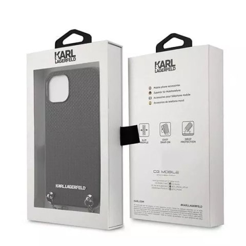 Karl Lagerfeld Etui ochronne na telefon Karl Lagerfeld KLHCP13SPMK do Apple iPhone 13 Mini 5,4" hardcase czarny/black Leather Textured and Chai Karl Lagerfeld Etui ochronne na telefon Karl Lagerfeld KLHCP13SPMK do Apple iPhone 13 Mini 5,4" hardcase czarny/black Leather Textured and Chai