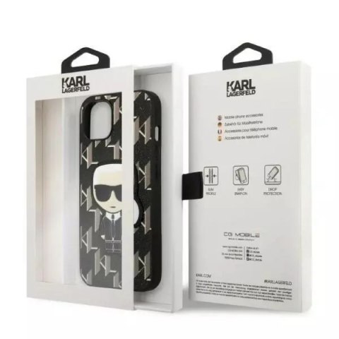 Karl Lagerfeld Etui ochronne na telefon Karl Lagerfeld KLHCP13SPMNIKBK do Apple iPhone 13 Mini 5,4" hardcase czarny/black Monogram Ikonik Patch Karl Lagerfeld Etui ochronne na telefon Karl Lagerfeld KLHCP13SPMNIKBK do Apple iPhone 13 Mini 5,4" hardcase czarny/black Monogram Ikonik Patch
