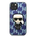 Karl Lagerfeld Etui ochronne na telefon Karl Lagerfeld KLHCP13SPMNIKBL do Apple iPhone 13 Mini 5,4" hardcase niebieski/blue Monogram Ikonik Pat