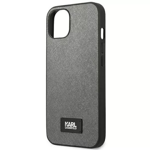 Karl Lagerfeld Etui ochronne na telefon Karl Lagerfeld KLHCP13SSFMP2DG do Apple iPhone 13 Mini 5,4" hardcase srebrny/silver Saffiano Plaque Karl Lagerfeld Etui ochronne na telefon Karl Lagerfeld KLHCP13SSFMP2DG do Apple iPhone 13 Mini 5,4" hardcase srebrny/silver Saffiano Plaque