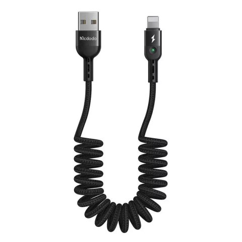 Mcdodo Kabel USB do Lightning, Mcdodo CA-6410, sprężynowy, 1.8m (czarny) Mcdodo Kabel USB do Lightning, Mcdodo CA-6410, sprężynowy, 1.8m (czarny)