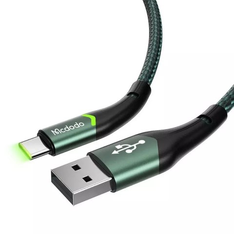 Mcdodo Kabel USB do USB-C Mcdodo Magnificence CA-7961 LED, 1m (zielony) Mcdodo Kabel USB do USB-C Mcdodo Magnificence CA-7961 LED, 1m (zielony)