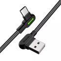 Mcdodo Kabel USB do USB-C kątowy Mcdodo CA-5280 LED, 0.5m (czarny)