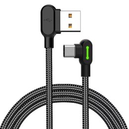 Mcdodo Kabel USB do USB-C kątowy Mcdodo CA-5280 LED, 3m (czarny)