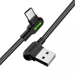 Mcdodo Kabel USB do USB-C kątowy Mcdodo CA-5280 LED, 3m (czarny)