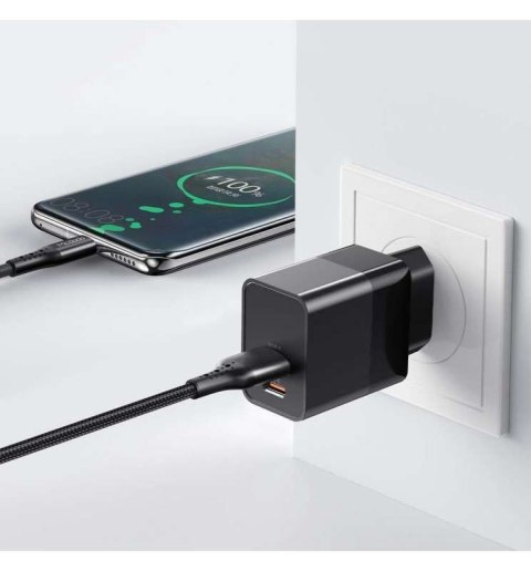 Mcdodo Ładowarka sieciowa Mcdodo CH-1952 USB + USB-C, 20W + kabel USB-C do Lightning (czarna) Mcdodo Ładowarka sieciowa Mcdodo CH-1952 USB + USB-C, 20W + kabel USB-C do Lightning (czarna)