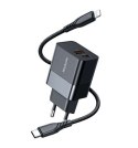 Mcdodo Ładowarka sieciowa Mcdodo CH-1952 USB + USB-C, 20W + kabel USB-C do Lightning (czarna)