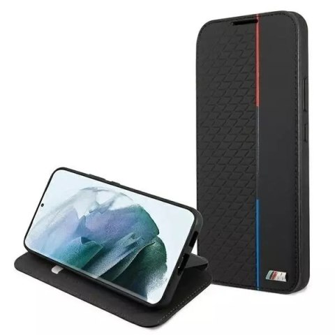 BMW Etui BMW BMBKS22MTRTBK do Galaxy S22+ S906 bookcase M Collection Triangles czarny/black BMW Etui BMW BMBKS22MTRTBK do Galaxy S22+ S906 bookcase M Collection Triangles czarny/black