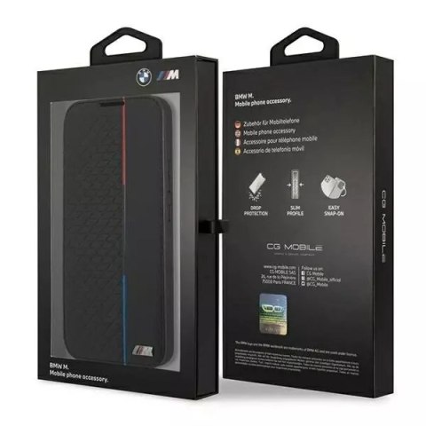 BMW Etui BMW BMBKS22MTRTBK do Galaxy S22+ S906 bookcase M Collection Triangles czarny/black BMW Etui BMW BMBKS22MTRTBK do Galaxy S22+ S906 bookcase M Collection Triangles czarny/black