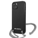 Karl Lagerfeld Etui Karl Lagerfeld KLHCP13MPMK do iPhone 13 6,1" hardcase Leather Textured and Chain