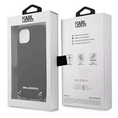 Karl Lagerfeld Etui Karl Lagerfeld KLHCP13MPMK do iPhone 13 6,1" hardcase Leather Textured and Chain Karl Lagerfeld Etui Karl Lagerfeld KLHCP13MPMK do iPhone 13 6,1" hardcase Leather Textured and Chain