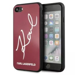 Karl Lagerfeld Etui ochronne na telefon Karl Lagerfeld KLHCI8DLKSRE do Apple iPhone 7/8/ SE 2020/2022 czerwony/red hard case Signature Glitter