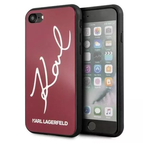 Karl Lagerfeld Etui ochronne na telefon Karl Lagerfeld KLHCI8DLKSRE do Apple iPhone 7/8/ SE 2020/2022 czerwony/red hard case Signature Glitter Karl Lagerfeld Etui ochronne na telefon Karl Lagerfeld KLHCI8DLKSRE do Apple iPhone 7/8/ SE 2020/2022 czerwony/red hard case Signature Glitter