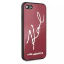 Karl Lagerfeld Etui ochronne na telefon Karl Lagerfeld KLHCI8DLKSRE do Apple iPhone 7/8/ SE 2020/2022 czerwony/red hard case Signature Glitter