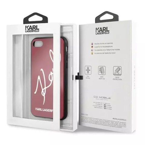 Karl Lagerfeld Etui ochronne na telefon Karl Lagerfeld KLHCI8DLKSRE do Apple iPhone 7/8/ SE 2020/2022 czerwony/red hard case Signature Glitter Karl Lagerfeld Etui ochronne na telefon Karl Lagerfeld KLHCI8DLKSRE do Apple iPhone 7/8/ SE 2020/2022 czerwony/red hard case Signature Glitter