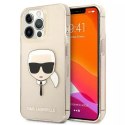 Karl Lagerfeld Etui ochronne na telefon Karl Lagerfeld KLHCP13LKHTUGLGO do Apple iPhone 13 Pro / 13 6,1" złoty/gold hardcase Glitter Karl`s Hea