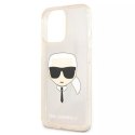 Karl Lagerfeld Etui ochronne na telefon Karl Lagerfeld KLHCP13LKHTUGLGO do Apple iPhone 13 Pro / 13 6,1" złoty/gold hardcase Glitter Karl`s Hea