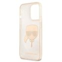 Karl Lagerfeld Etui ochronne na telefon Karl Lagerfeld KLHCP13LKHTUGLGO do Apple iPhone 13 Pro / 13 6,1" złoty/gold hardcase Glitter Karl`s Hea