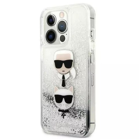 Karl Lagerfeld Etui ochronne na telefon Karl Lagerfeld KLHCP13LKICGLS do Apple iPhone 13 Pro / 13 6,1" srebrny/silver hardcase Liquid Glitter K Karl Lagerfeld Etui ochronne na telefon Karl Lagerfeld KLHCP13LKICGLS do Apple iPhone 13 Pro / 13 6,1" srebrny/silver hardcase Liquid Glitter K
