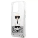 Karl Lagerfeld Etui ochronne na telefon Karl Lagerfeld KLHCP13LKICGLS do Apple iPhone 13 Pro / 13 6,1" srebrny/silver hardcase Liquid Glitter K