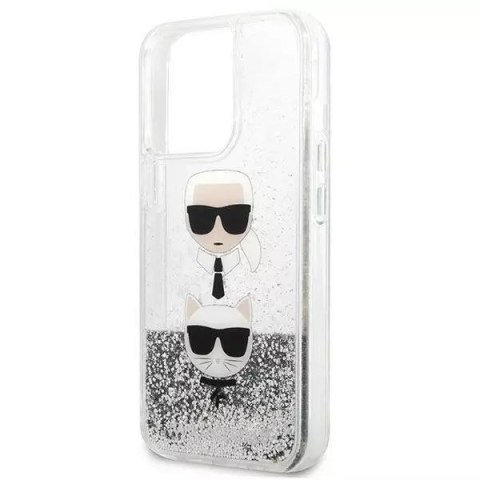 Karl Lagerfeld Etui ochronne na telefon Karl Lagerfeld KLHCP13LKICGLS do Apple iPhone 13 Pro / 13 6,1" srebrny/silver hardcase Liquid Glitter K Karl Lagerfeld Etui ochronne na telefon Karl Lagerfeld KLHCP13LKICGLS do Apple iPhone 13 Pro / 13 6,1" srebrny/silver hardcase Liquid Glitter K
