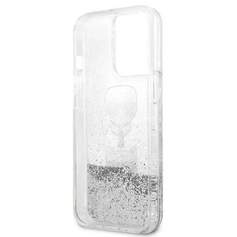 Karl Lagerfeld Etui ochronne na telefon Karl Lagerfeld KLHCP13LKICGLS do Apple iPhone 13 Pro / 13 6,1" srebrny/silver hardcase Liquid Glitter K Karl Lagerfeld Etui ochronne na telefon Karl Lagerfeld KLHCP13LKICGLS do Apple iPhone 13 Pro / 13 6,1" srebrny/silver hardcase Liquid Glitter K