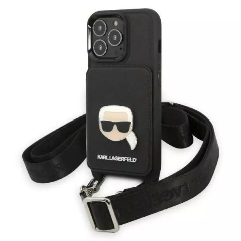 Karl Lagerfeld Etui ochronne na telefon Karl Lagerfeld KLHCP13LSAKHPK do Apple iPhone 13 Pro / 13 6,1" hardcase Saffiano Metal Karl Head Karl Lagerfeld Etui ochronne na telefon Karl Lagerfeld KLHCP13LSAKHPK do Apple iPhone 13 Pro / 13 6,1" hardcase Saffiano Metal Karl Head
