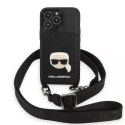 Karl Lagerfeld Etui ochronne na telefon Karl Lagerfeld KLHCP13LSAKHPK do Apple iPhone 13 Pro / 13 6,1" hardcase Saffiano Metal Karl Head