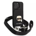 Karl Lagerfeld Etui ochronne na telefon Karl Lagerfeld KLHCP13LSAKHPK do Apple iPhone 13 Pro / 13 6,1" hardcase Saffiano Metal Karl Head