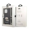 Karl Lagerfeld Etui ochronne na telefon Karl Lagerfeld KLHCP13LSAKHPK do Apple iPhone 13 Pro / 13 6,1" hardcase Saffiano Metal Karl Head