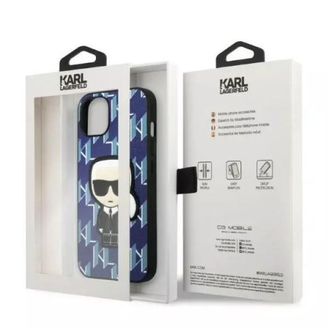 Karl Lagerfeld Etui ochronne na telefon Karl Lagerfeld KLHCP13MPMNIKBL do Apple iPhone 13 6,1" hardcase niebieski/blue Monogram Ikonik Patch Karl Lagerfeld Etui ochronne na telefon Karl Lagerfeld KLHCP13MPMNIKBL do Apple iPhone 13 6,1" hardcase niebieski/blue Monogram Ikonik Patch