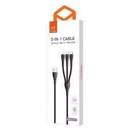 Mcdodo Kabel 3w1 USB do USB-C / Lightning / Micro USB, Mcdodo CA-6960, 1.2m (czarny)