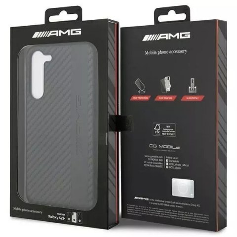 Mercedes Etui AMG do Samsung Galaxy S23+ Plus HardCase Carbon Stripe&Embossed czarny Mercedes Etui AMG do Samsung Galaxy S23+ Plus HardCase Carbon Stripe&Embossed czarny