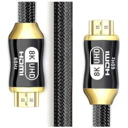ProducentTymczasowy Kabel Przewód HDMI-HDMI 2.1 8K 60Hz 4K 120Hz do przekazywania obrazu i dźwięku Premium HQ 3m