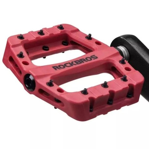 RockBros Pedały rowerowe na rower platformowe nylon Rockbros 2017-12CRD Czerwone RockBros Pedały rowerowe na rower platformowe nylon Rockbros 2017-12CRD Czerwone